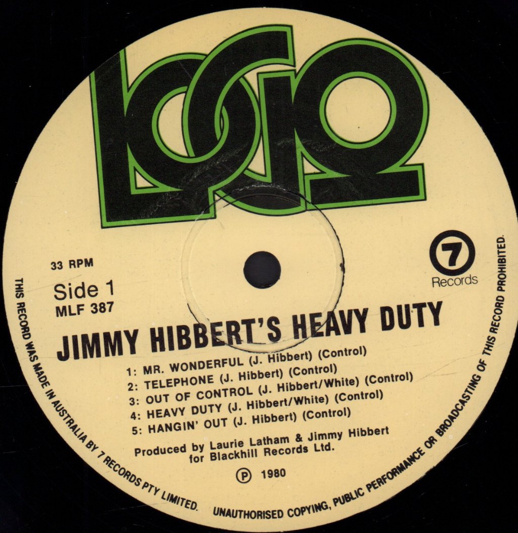 Jimmy Hibbert - Heavy Duty - Lp