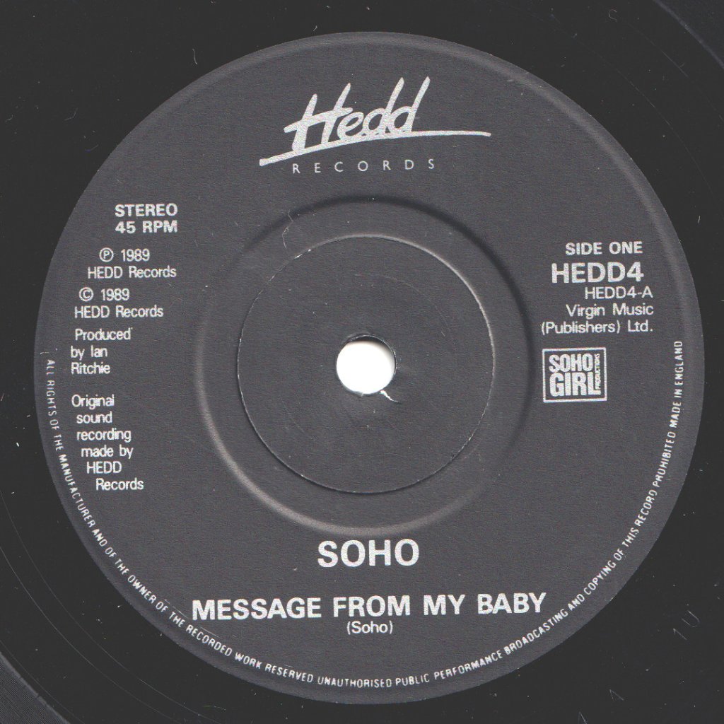 Soho (90'S Artist) - Message From My Baby - 7 Inch
