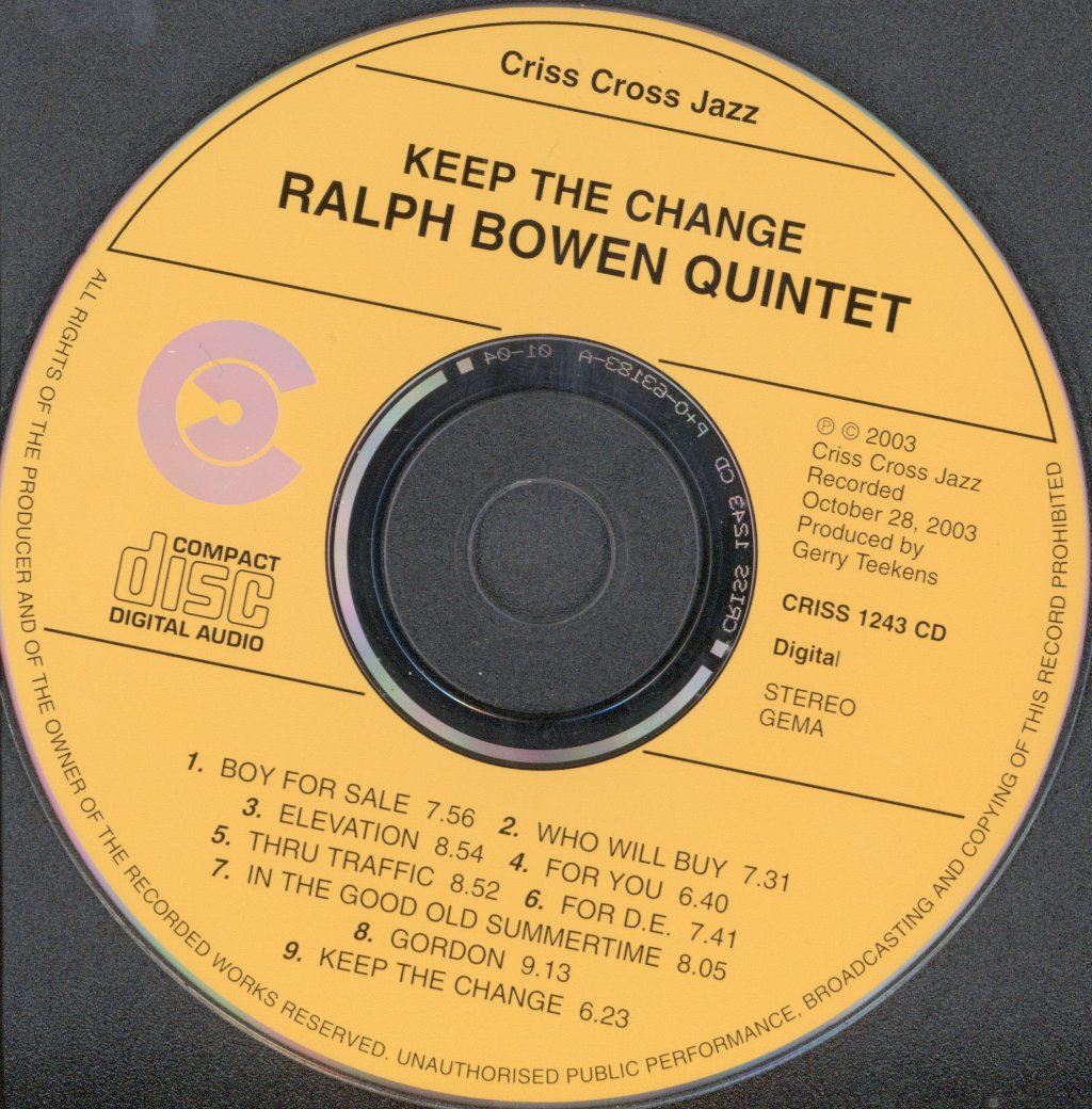Ralph Bowen Quintet - Keep The Change - Cd