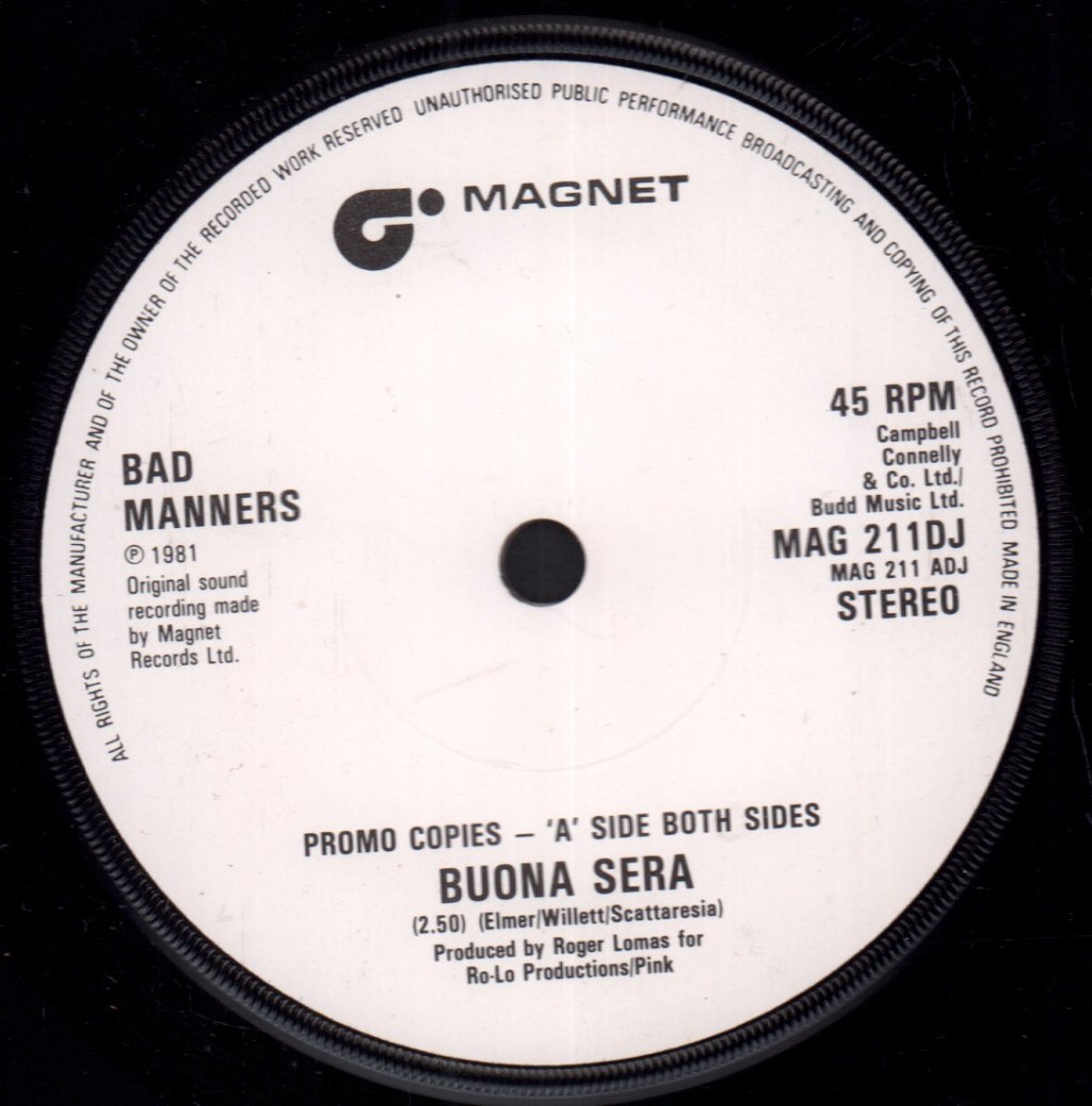 Bad Manners - Buona Sera - 7 Inch