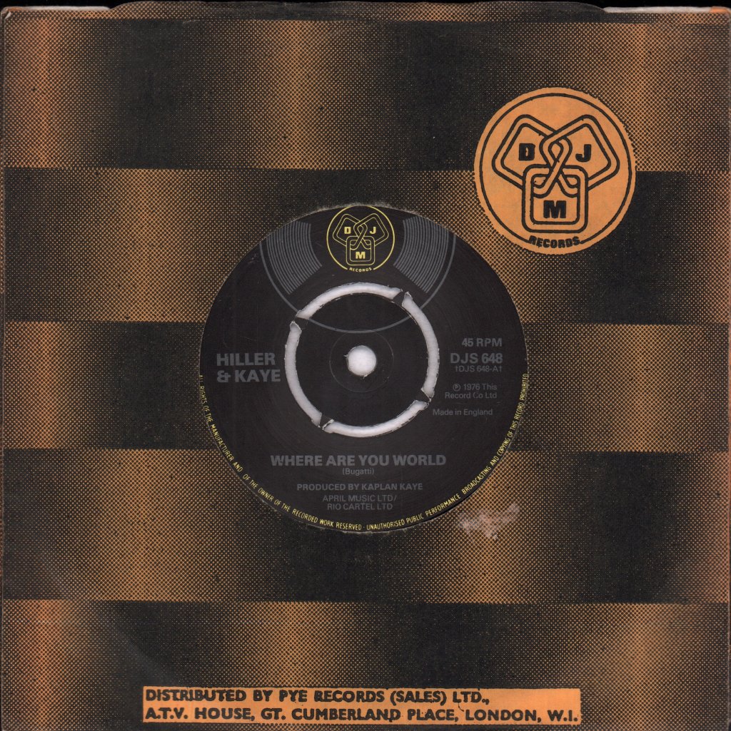 hiller and kaye - Where Are You World - 7 Inch
