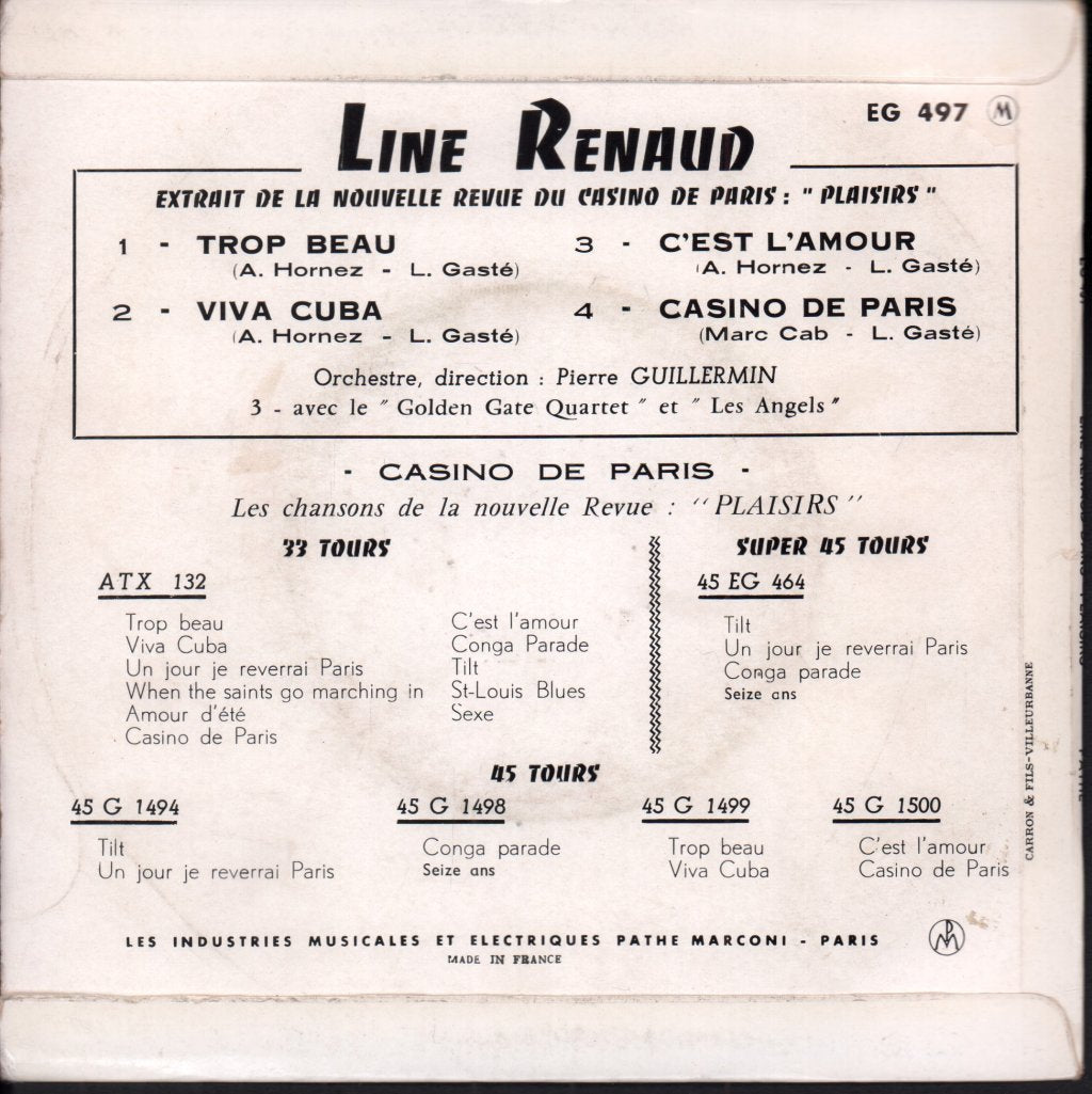 Line Renaud - Dans Plaisirs - 7 Inch