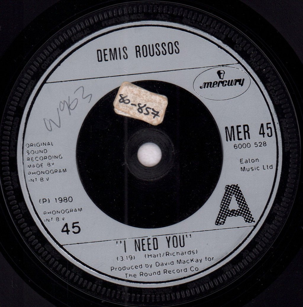 Demis Roussos - I Need You - 7 Inch