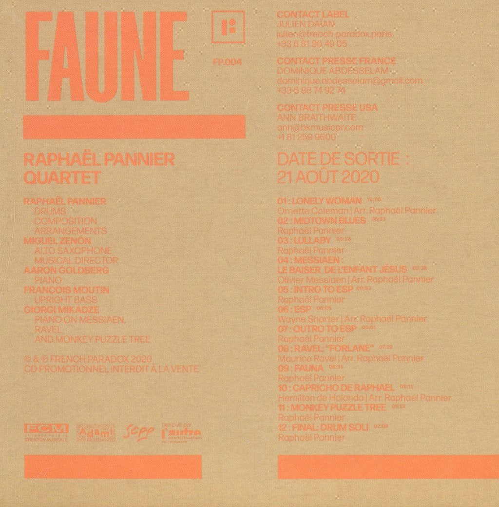 Raphaël Pannier Quartet - Faune - Cd