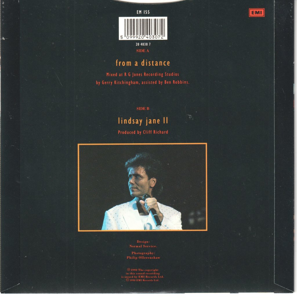 Cliff Richard - From A Distance - 7 Inch