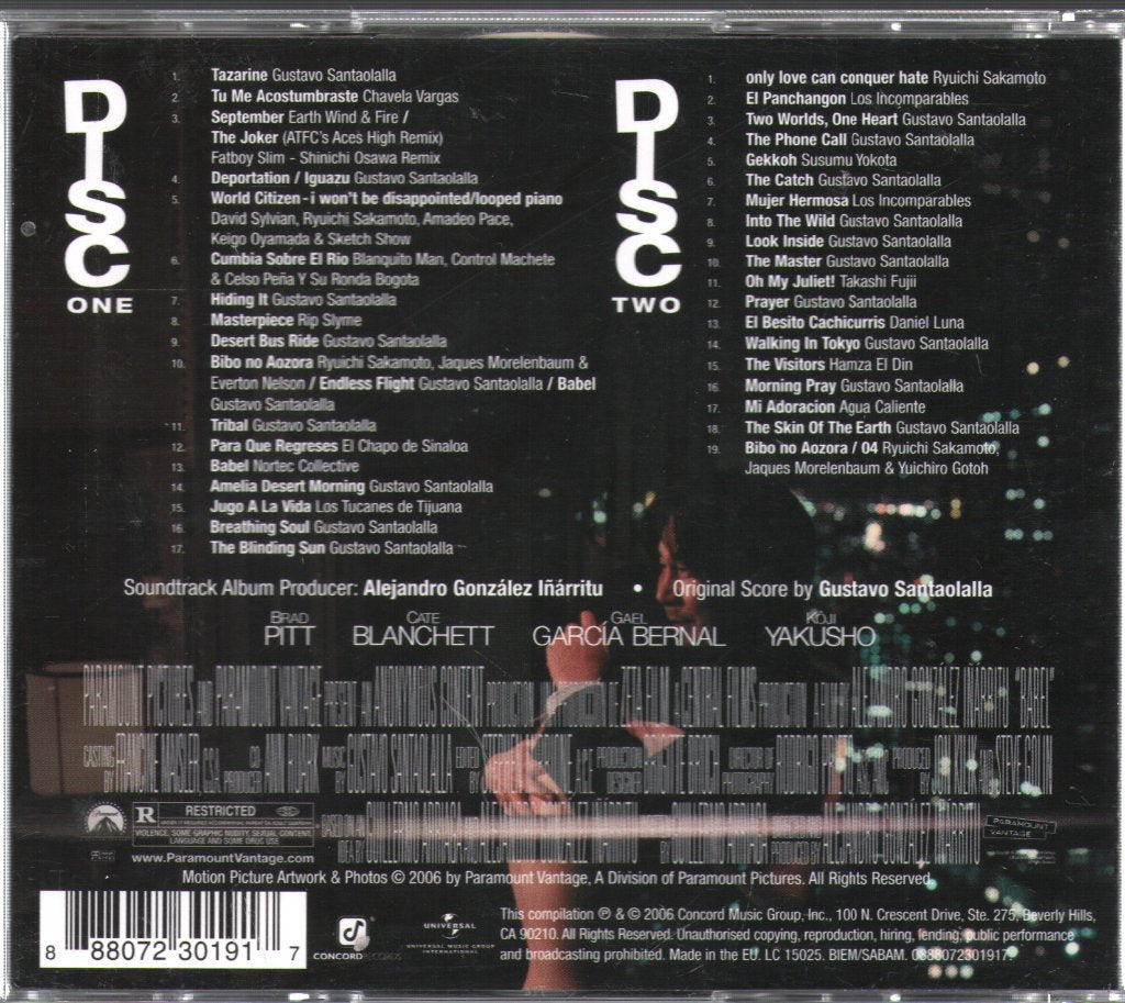 Various Artists - Music From And Inspired By The Motion Picture Babel - Double Cd