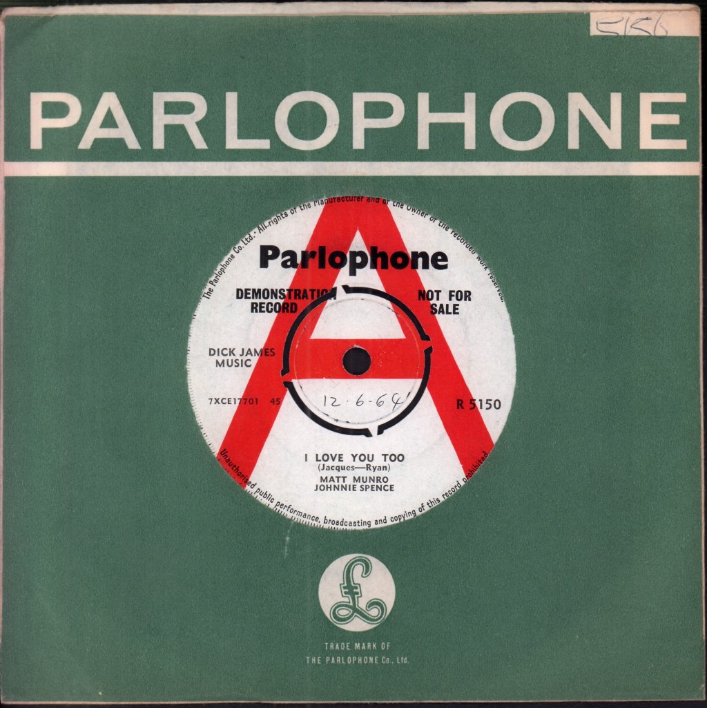 Matt Monro - I Love You Too - 7 Inch