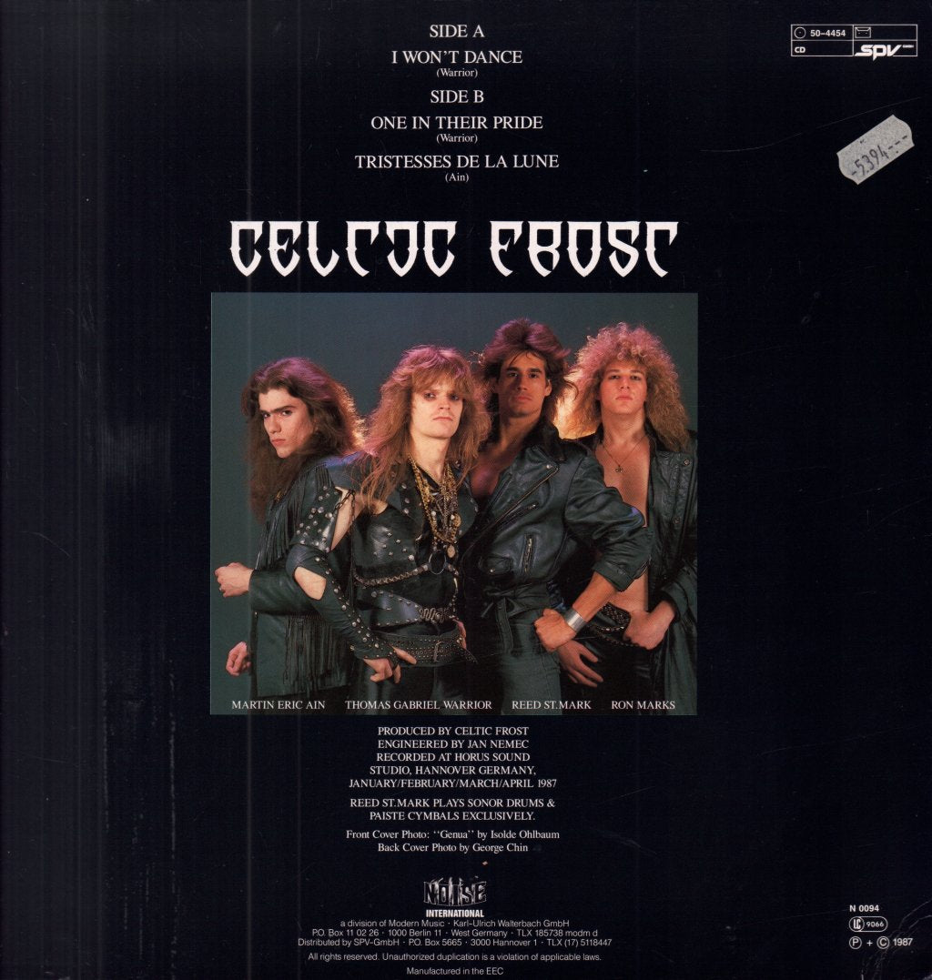 Celtic Frost - I Won't Dance - 12 Inch