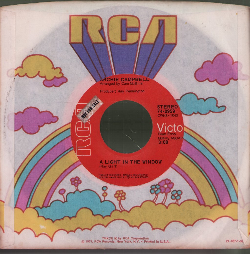 Archie Campbell - A Light In The Window - 7 Inch