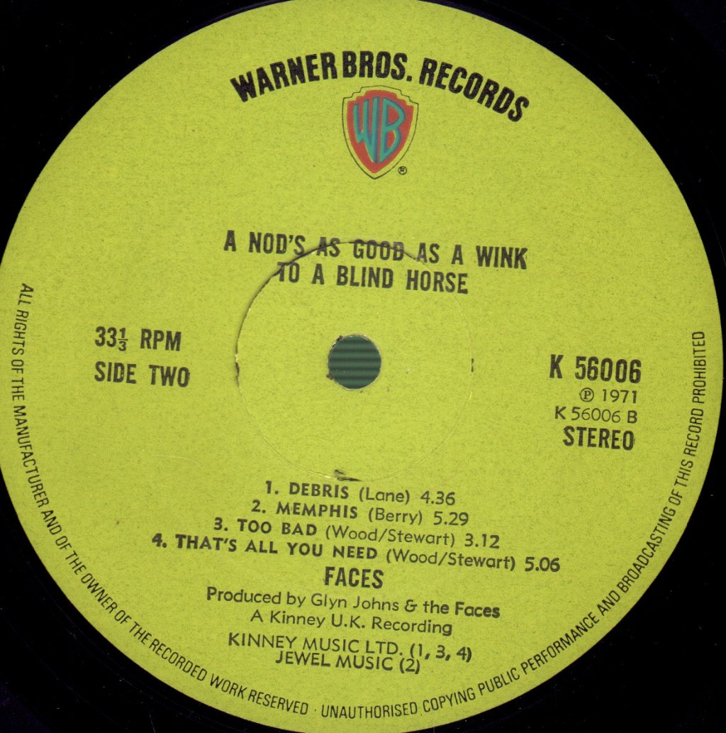 Faces - A Nod's As Good As A Wink - Lp