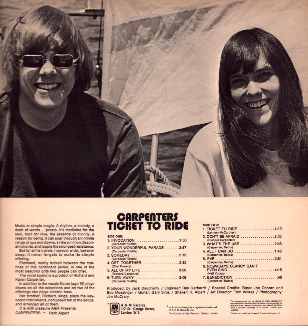Carpenters - Ticket To Ride - Lp