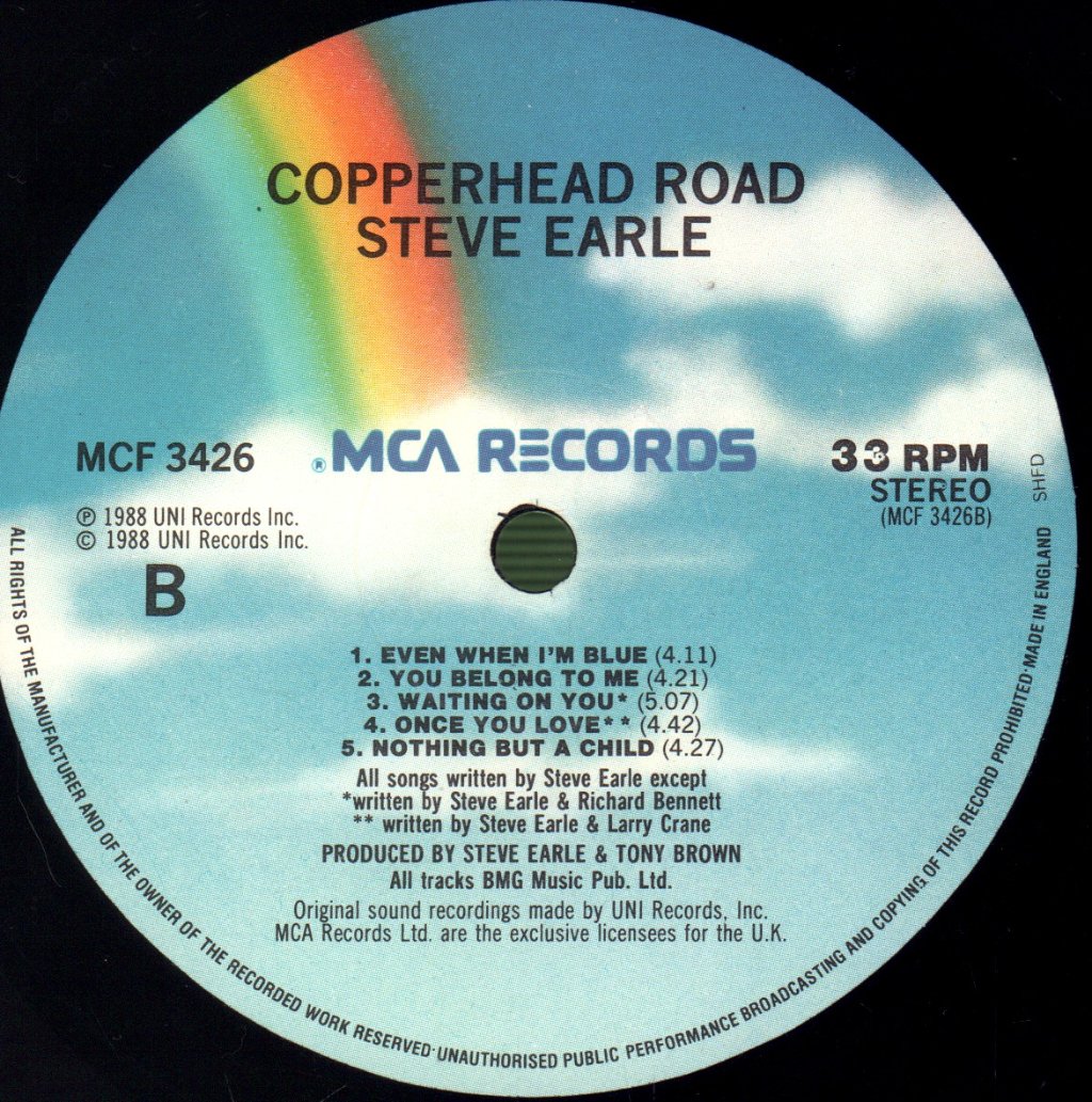 Steve Earle - Copperhead Road - Lp