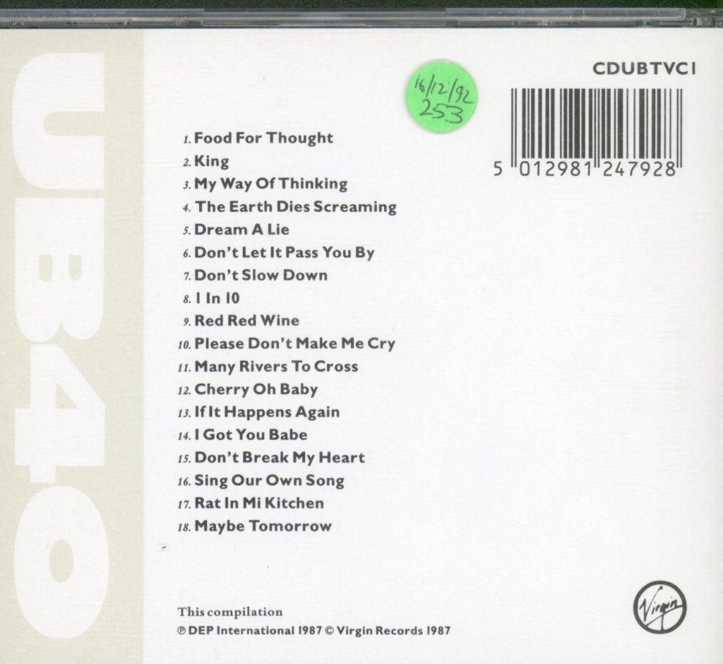 UB40 - Best Of Volume 1 - Cd