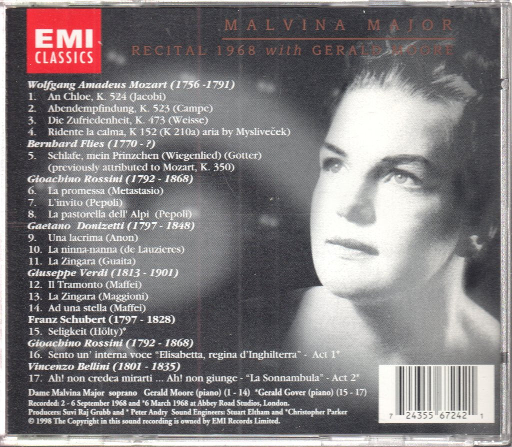 Malvina Major, Gerald Moore - Recital 1968 - Cd