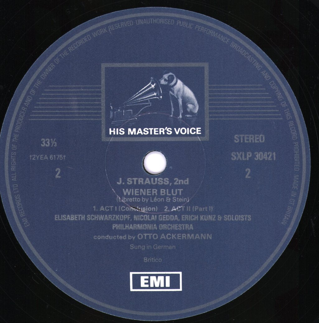 Elisabeth Schwarzkopf / Nicolai Gedda / Otto Ackermann / Philharmonia Orchestra - Johann Strauss - Wiener Blut - Vienna Blood Complete - Double Lp
