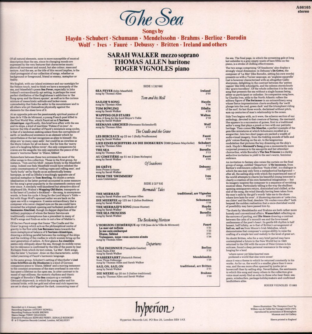 Sarah Walker / Thomas Allen / Roger Vignoles - Sea - Lp