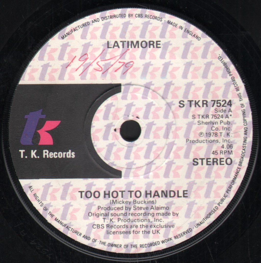 Latimore - Too Hot To Handle - 7 Inch