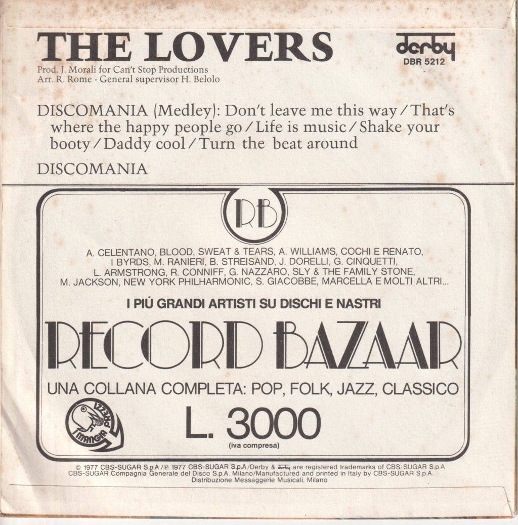 Lovers (70'S Artist) - Discomania - 7 Inch
