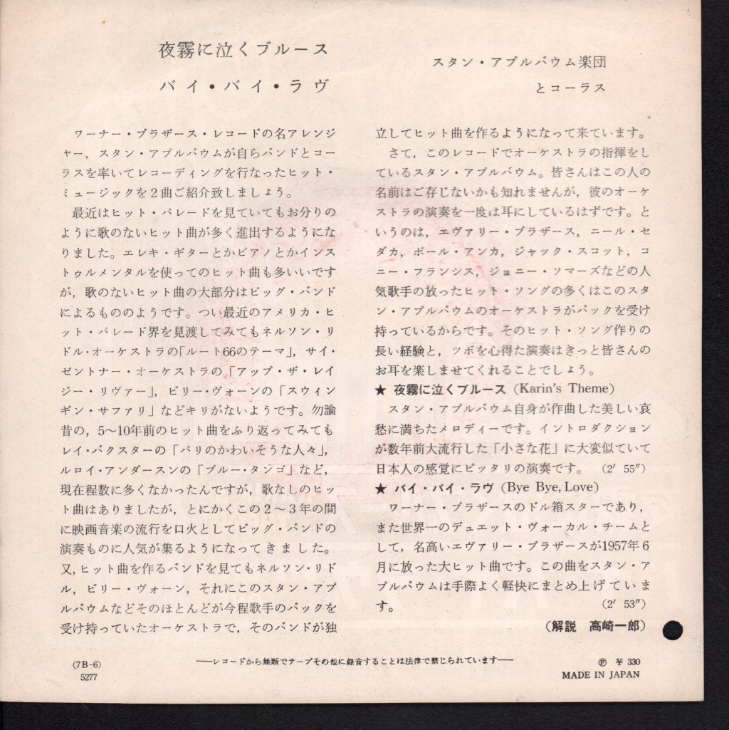 Stan Applebaum - Karin's Theme - 7 Inch