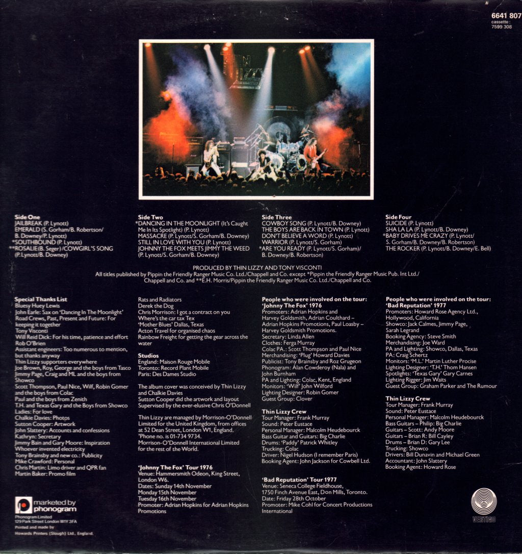 Thin Lizzy - Live And Dangerous - Double Lp