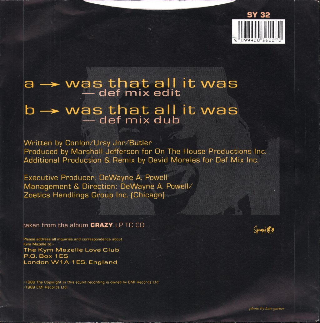 Kym Mazelle - Was That All It Was - 7 Inch