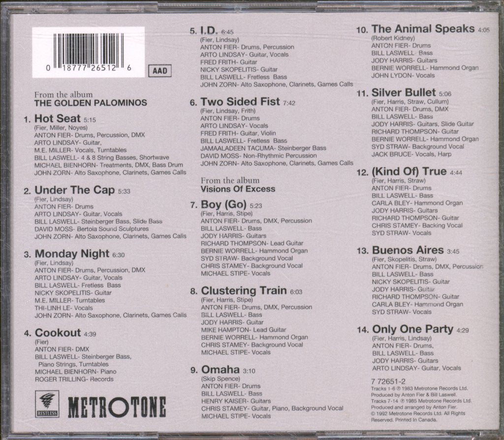 Golden Palominos - A History  (1982-1985) - Cd