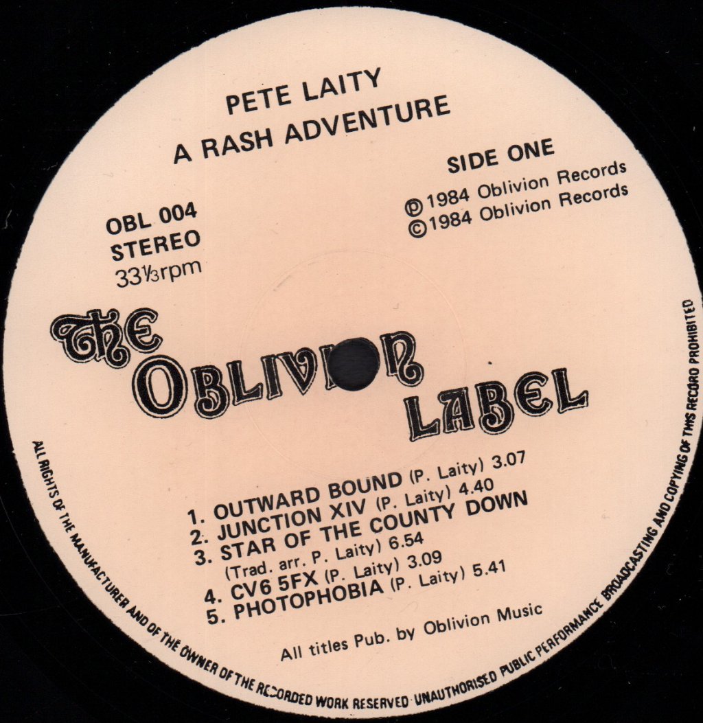 Pete Laity - A Rash Adventure - Lp