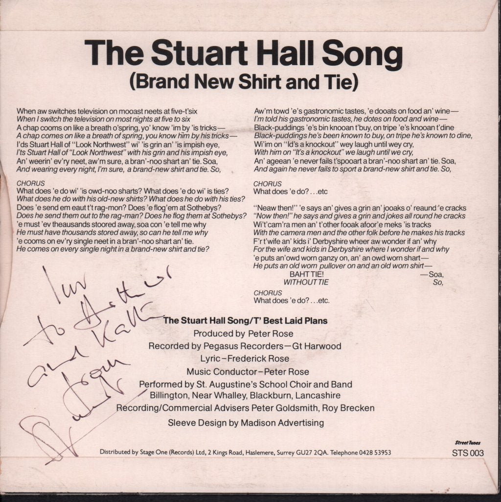 St Augustine's Choir And Band - Stuart Hall Song - 7 Inch
