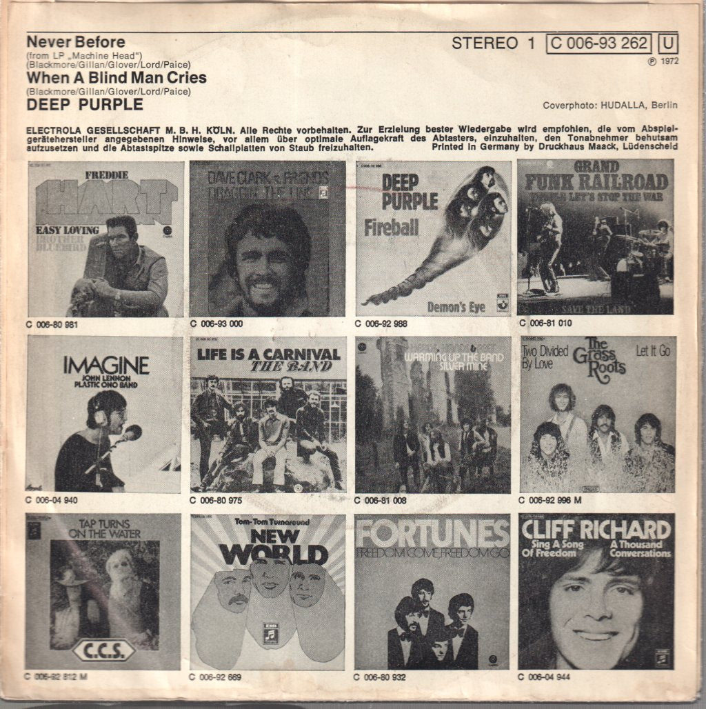 Deep Purple - Never Before - 7 Inch