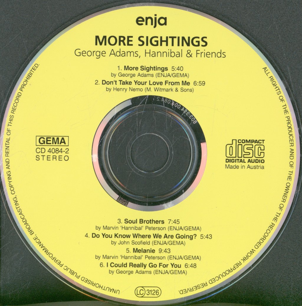 George Adams, Hannibal - More Sightings - Cd