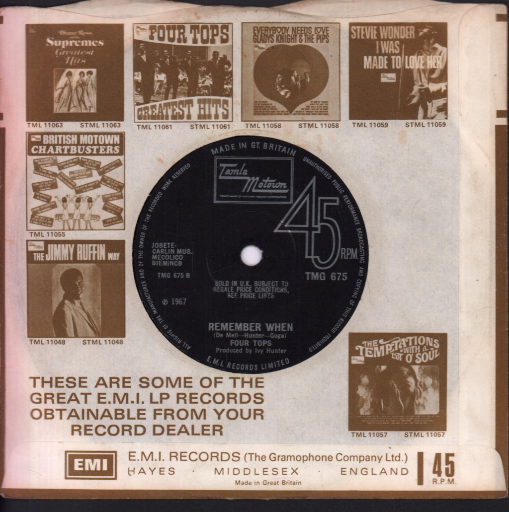 Four Tops - I'm In A Different World - 7 Inch