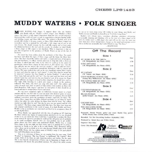 Muddy Waters - Folk Singer - Double Lp