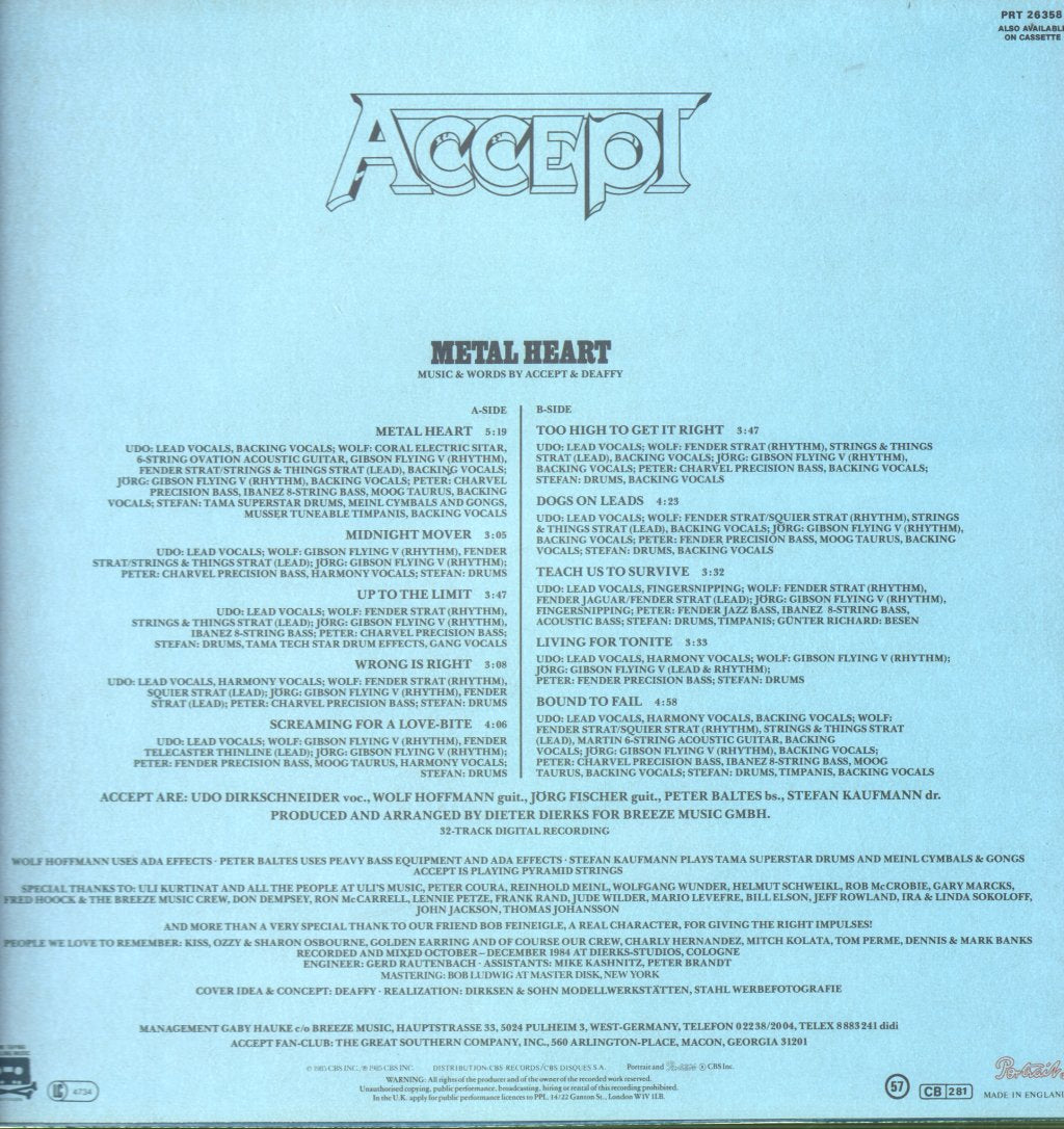 Accept - Metal Heart - Lp