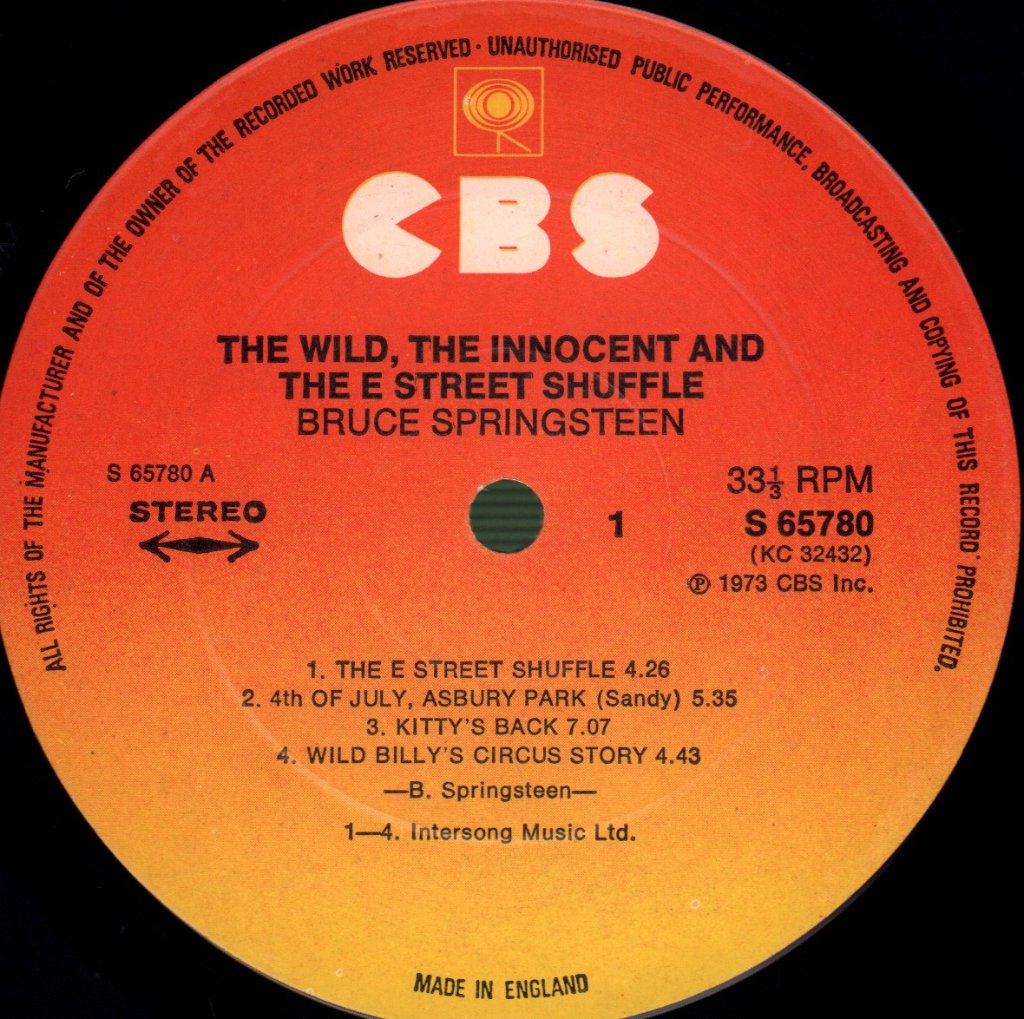 Bruce Springsteen - Wild The Innocent And The E Street Shuffle - Lp