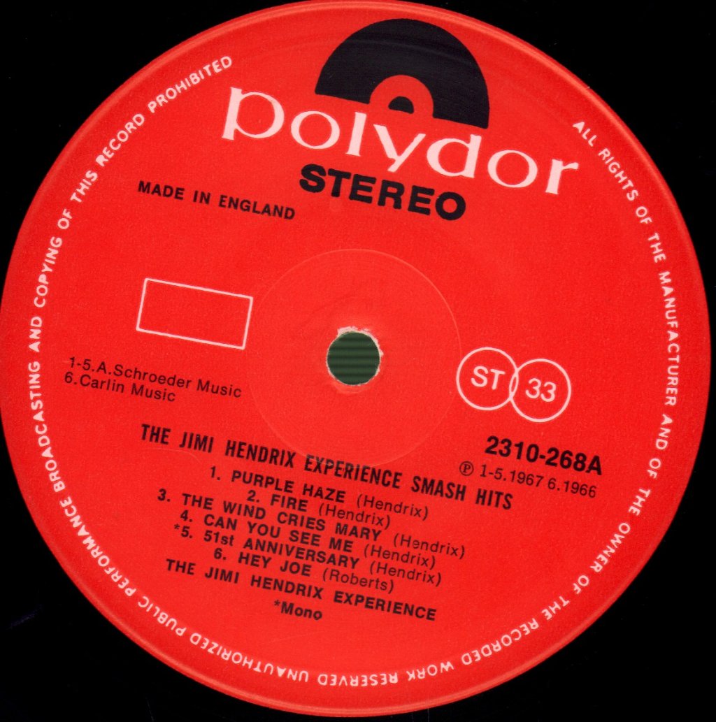 Jimi Hendrix Experience - Smash Hits - Lp