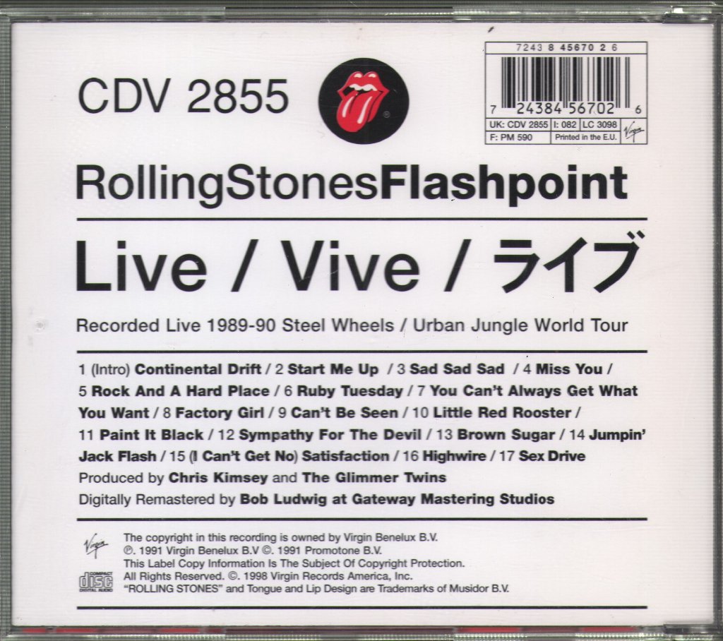 Rolling Stones - Flashpoint - Cd