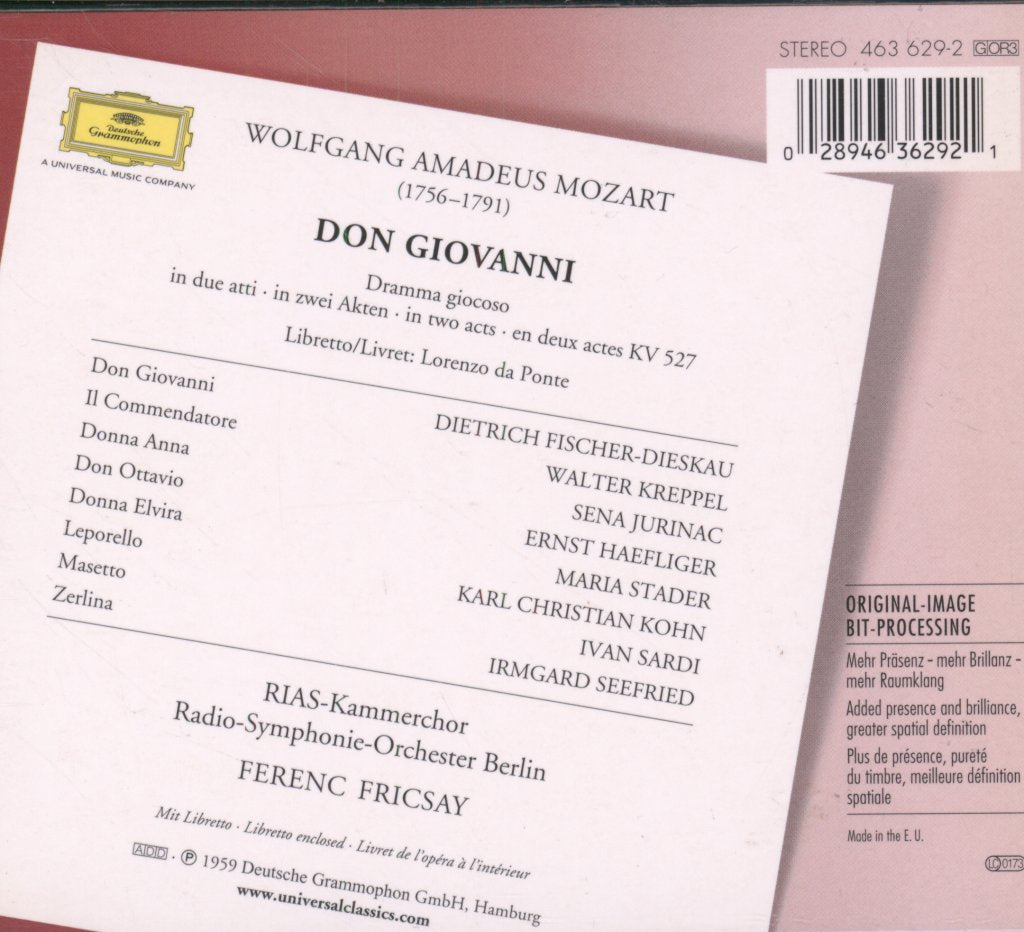 Radio-Symphonie-Orchester Berlin, Ferenc Fricsay - Mozart - Don Giovanni - Cd Set