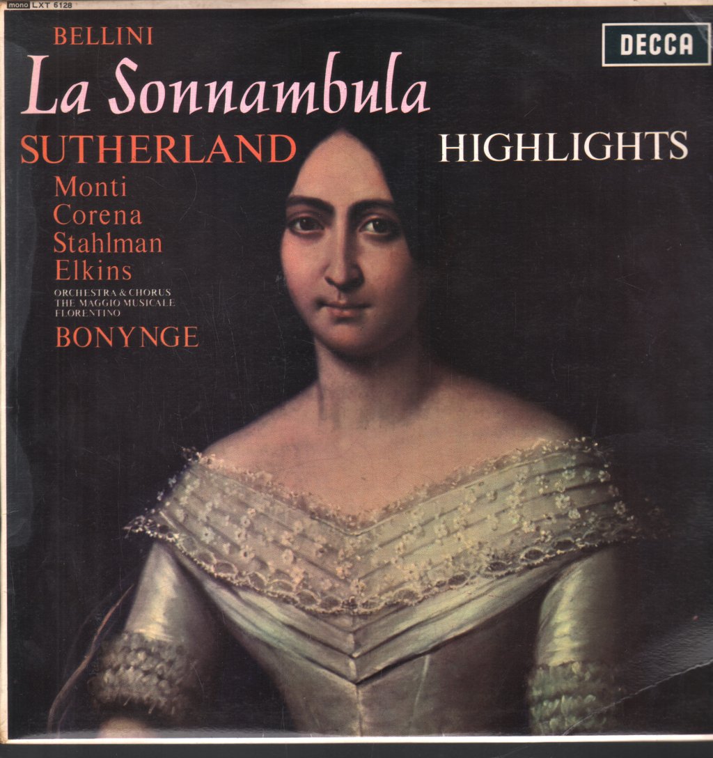 Joan Sutherland / Fernando Corena / Sylvia Stahlman / Richard Bonynge - Bellini - La Sonnambula Highlights - Lp
