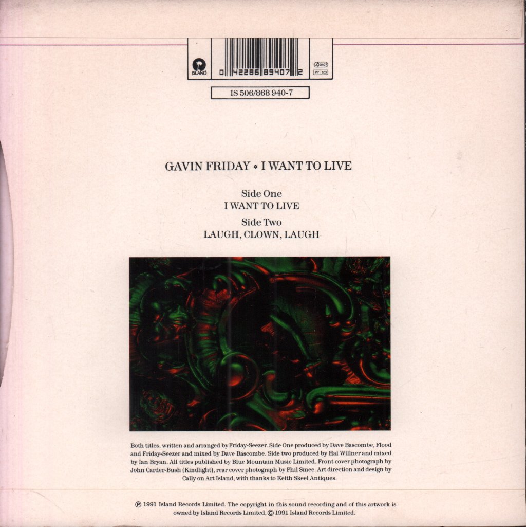 Gavin Friday - I Want To Live - 7 Inch