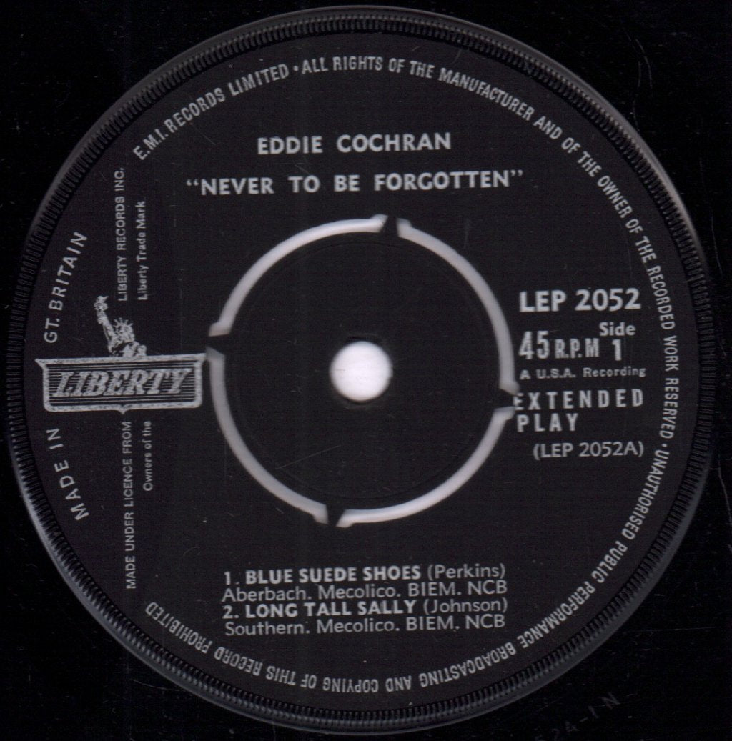 Eddie Cochran - Never To Be Forgotten - 7 Inch