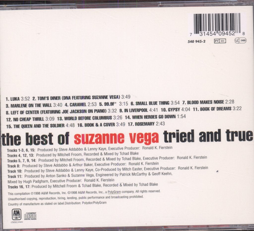 Suzanne Vega - Best Of Suzanne Vega: Tried And True - Cd