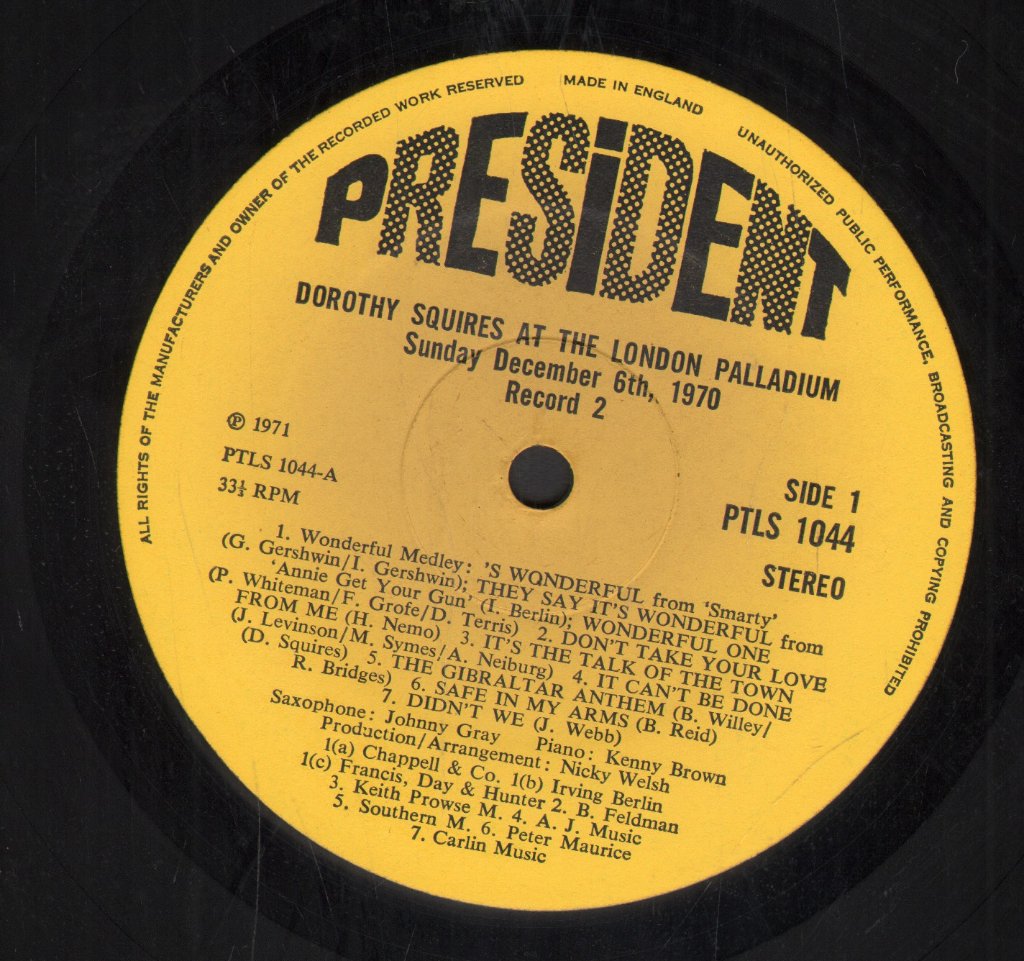 Dorothy Squires - At The London Palladium - Double Lp