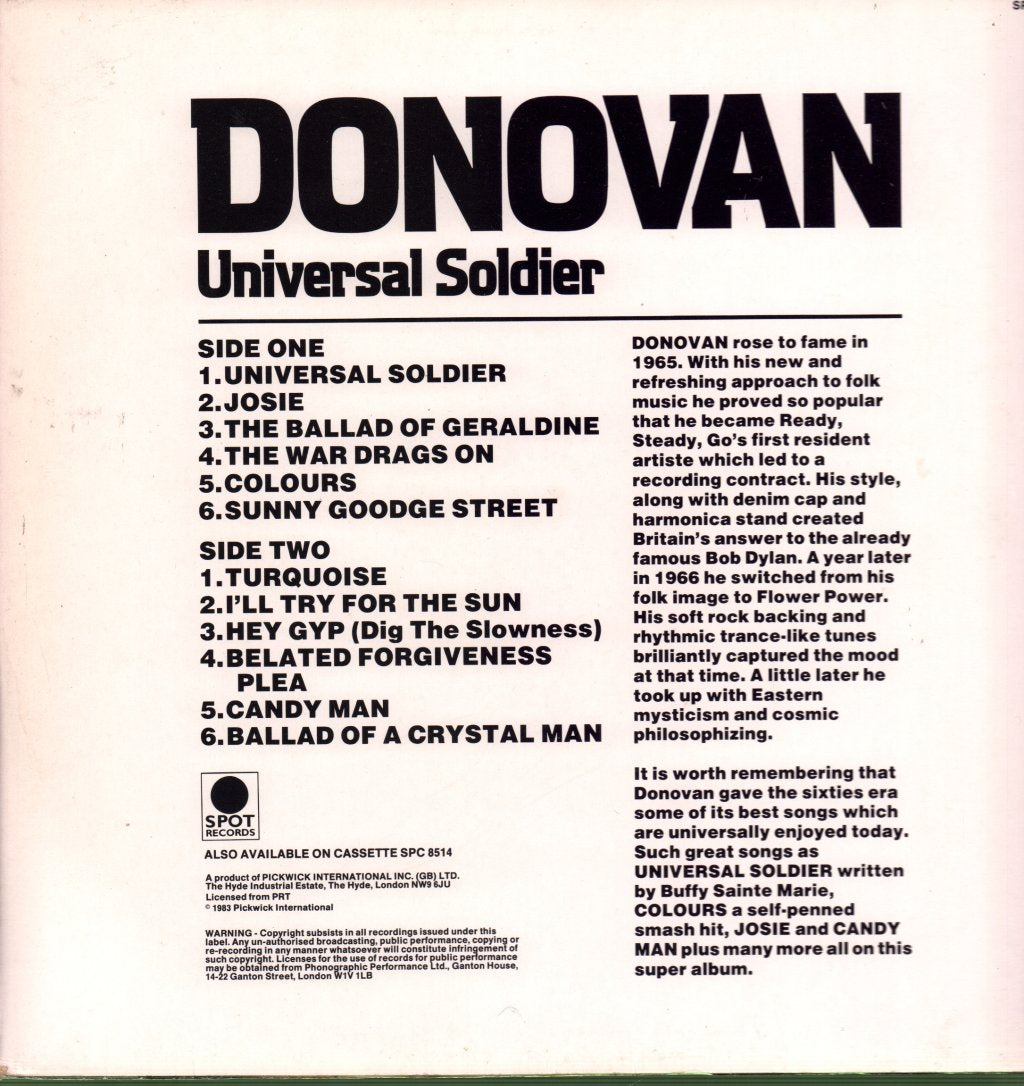 Donovan - Universal Soldier - Lp