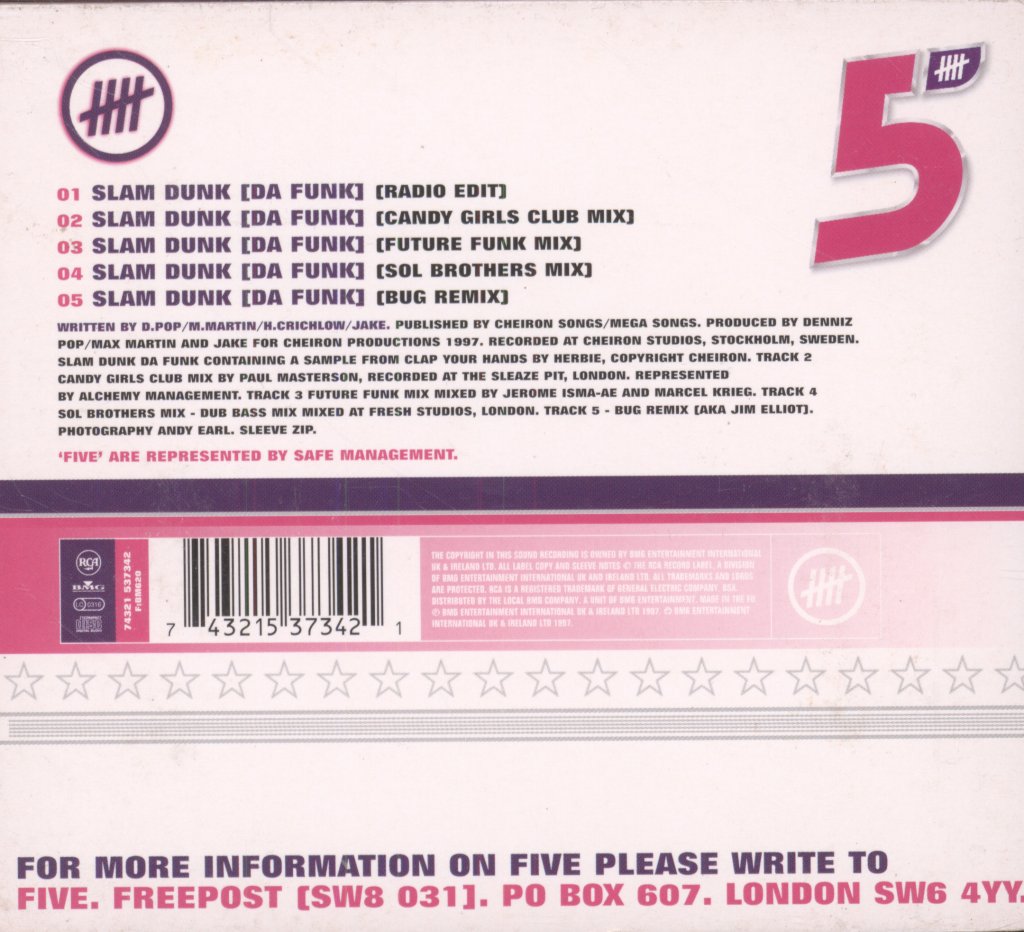 Five - Slam Dunk (Da Funk) - Cd