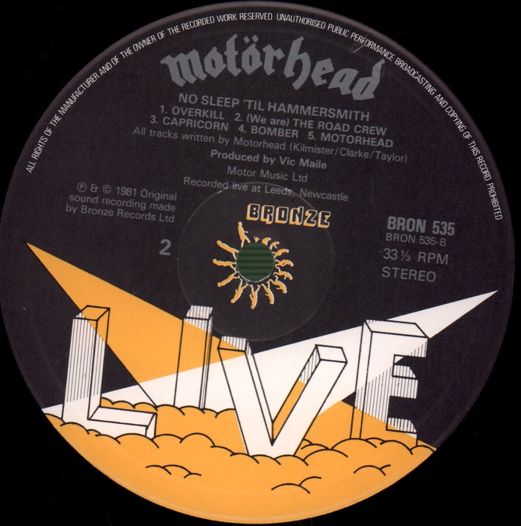 Motorhead - No Sleep 'til Hammersmith - Lp
