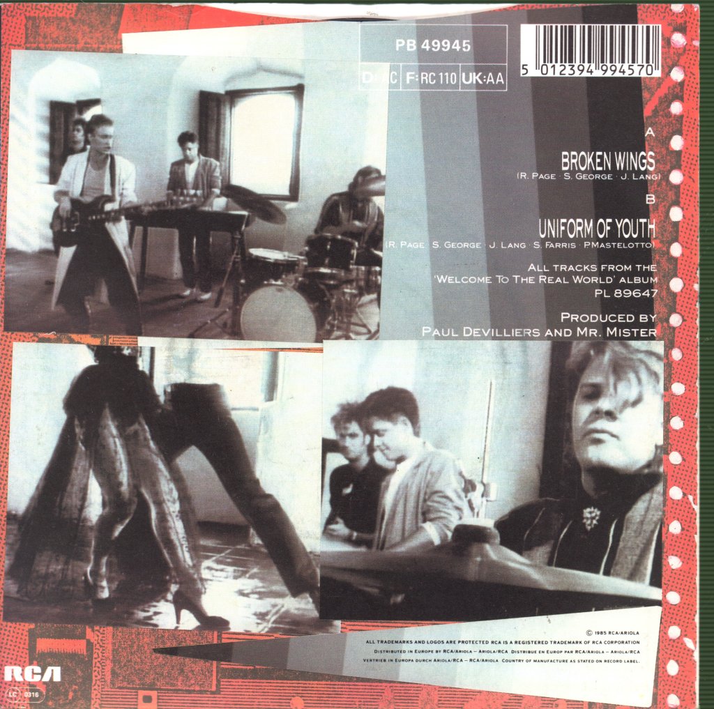 Mr Mister - Broken Wings - 7 Inch