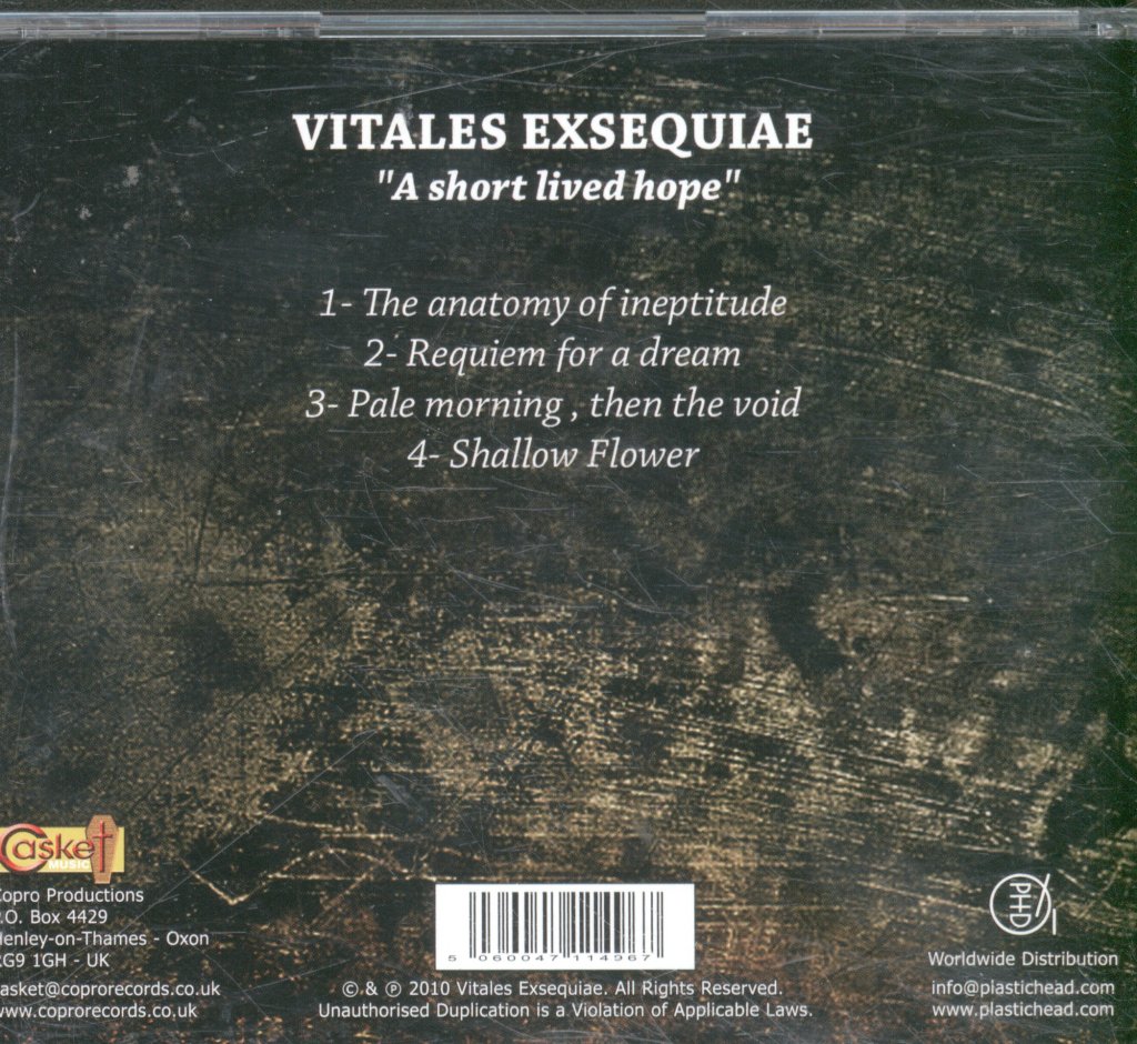 Vitales Exsequiae - A Short Lived Hope - Cd