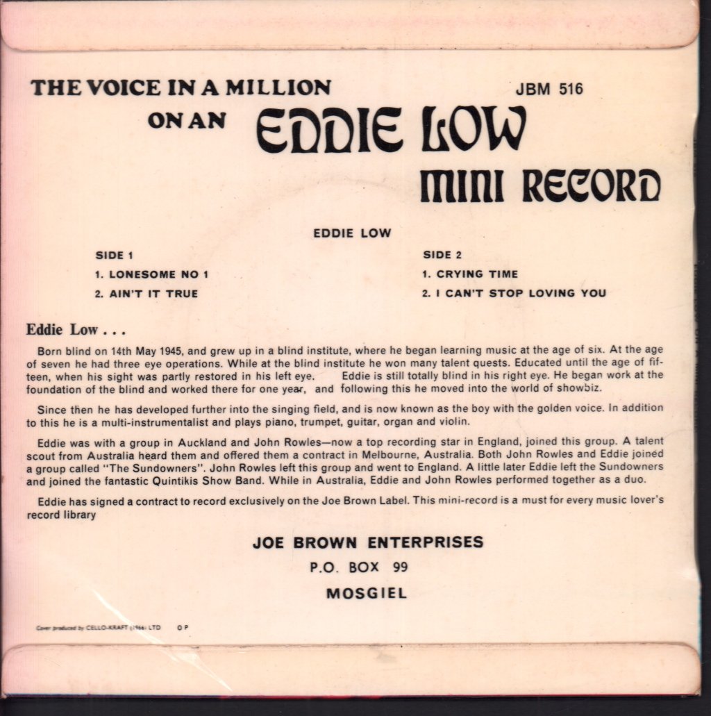 Eddie Low - Eddie Low On A Mini Record - 7 Inch
