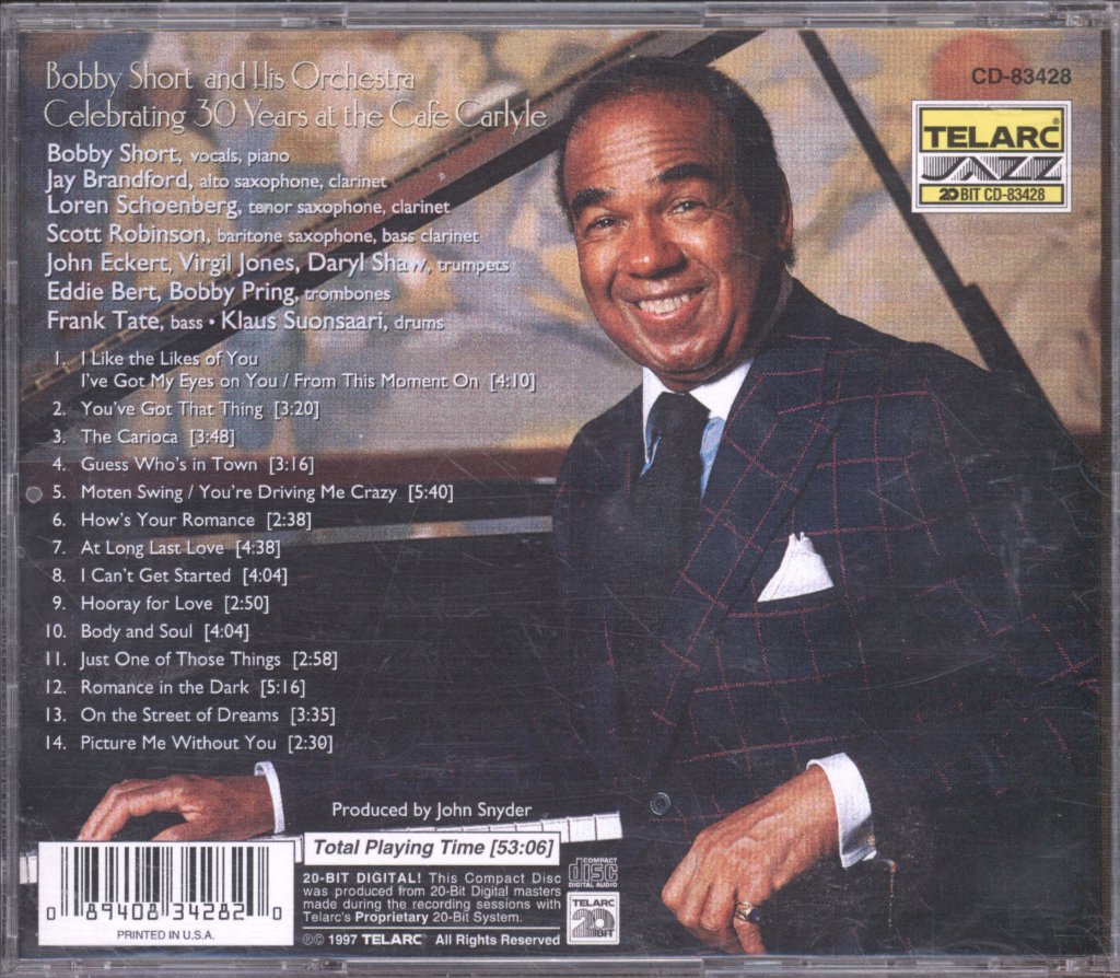 Bobby Short And His Orchestra - Celebrating 30 Years At The Cafe Carlyle - Cd