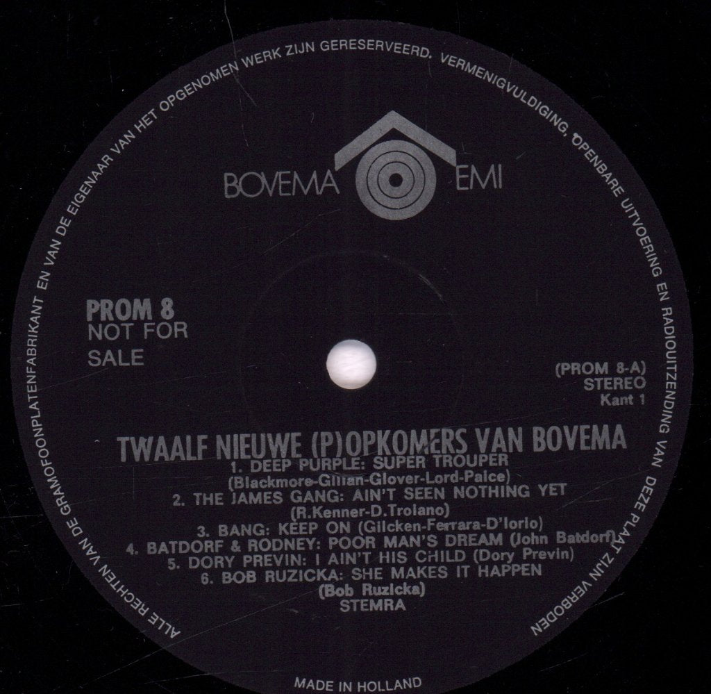 Various Artists - 12 Nieuwe (P)opkomers Van Bovema - Lp